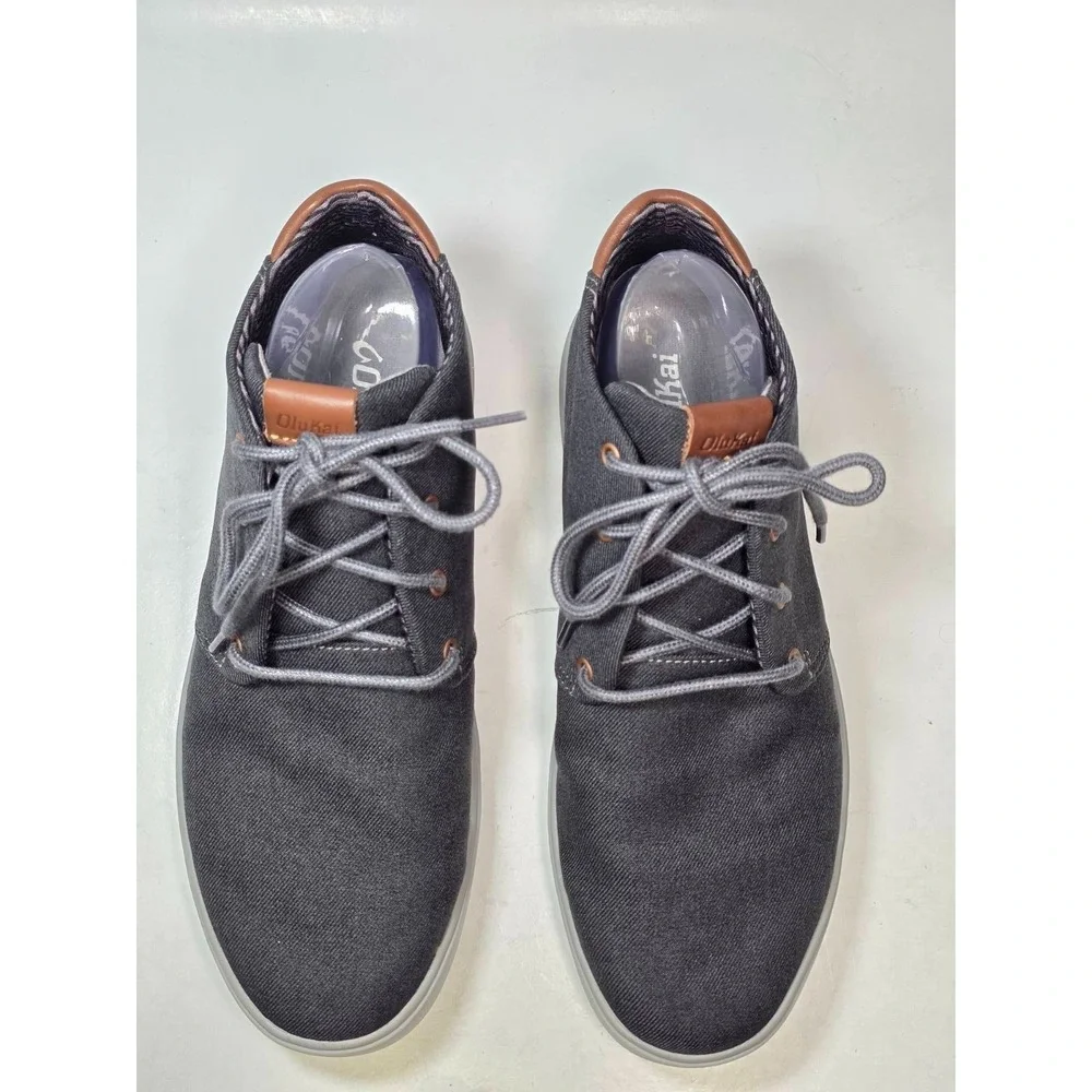 OluKai Nana Hele Wai'apo Men's Chukka Boots Size 9.5 Dark Gray Canvas Mid Shoes
